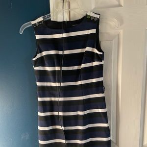 Belted White House Black Market Sheath Dress